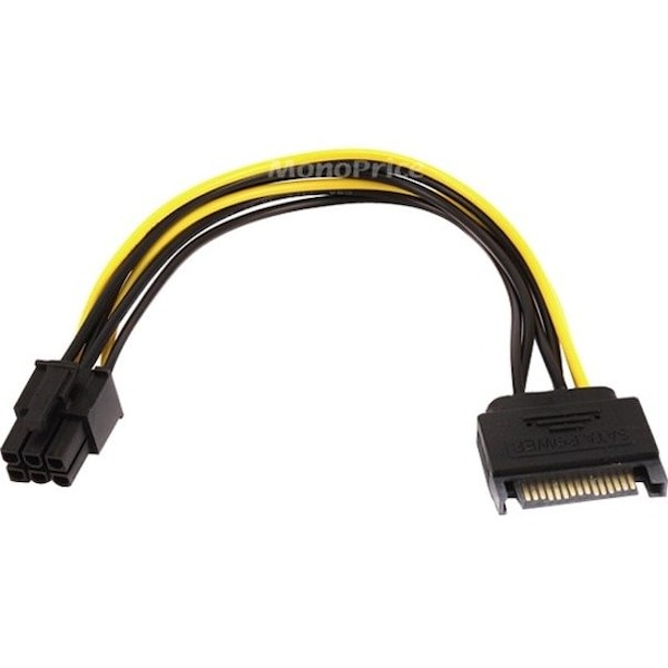Monoprice 8" SATA 15 pin to 6 pin PCI Express Card Power Cable 8494 - main