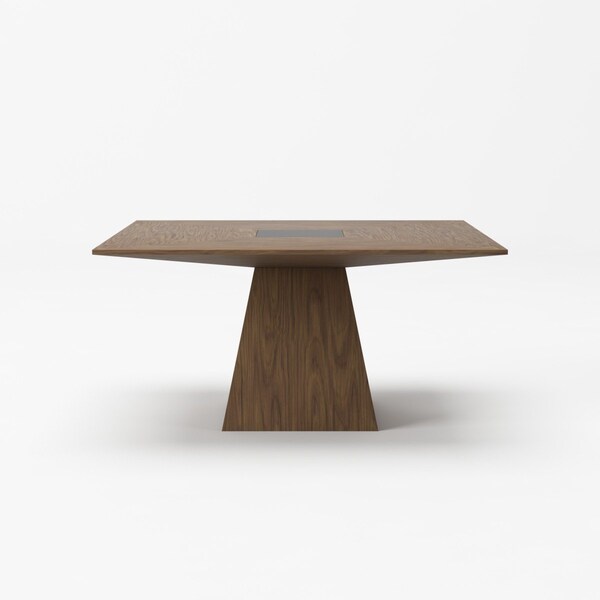 Homeroots 59" Walnut Square Solid Manufactured Wood Dining Table 487375 - main