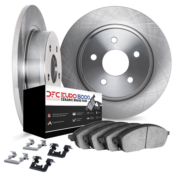 Dynamic Friction Co DFC Rotors with EURO 5000 Ceramic Brake Pads includes Hardware 6612-11123 - main