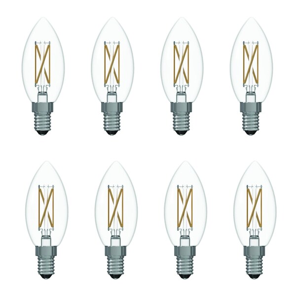 Bulbrite 40w Equivalent Dimmable B11 Vintage Edison Clear LED Light Bulb Candelabra (E12) Base, 3000K, 8PK 861623 - main