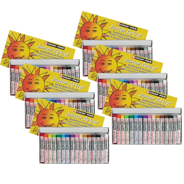 Sakura Cray-Pas Junior Artist Oil Pastels, Assorted Colors, 16-Piece Set, 6PK XEP16 - main