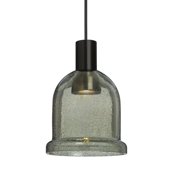 Besa Lighting Besa Kiba Pendant, Moss Bubble, Black Finish, 1x 3W LED 1XT-KIBAMS-LED-BK - main