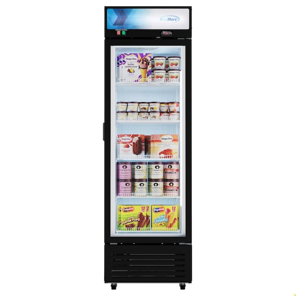Koolmore 24 in. Commercial One Glass Door Merchandiser Freezer, 12 Cu. Ft. in Black KM-MDF-1GD-12C KM-MDF-1GD-12C - main