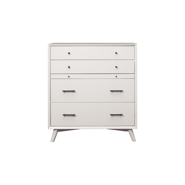 Homeroots 38" White Solid Wood Four Drawer Chest 524147 - main