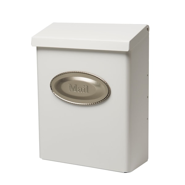 Architectural Mailboxes Designer Vertical Wall-Mount Locking Mailbox, White DVKW00AM - main