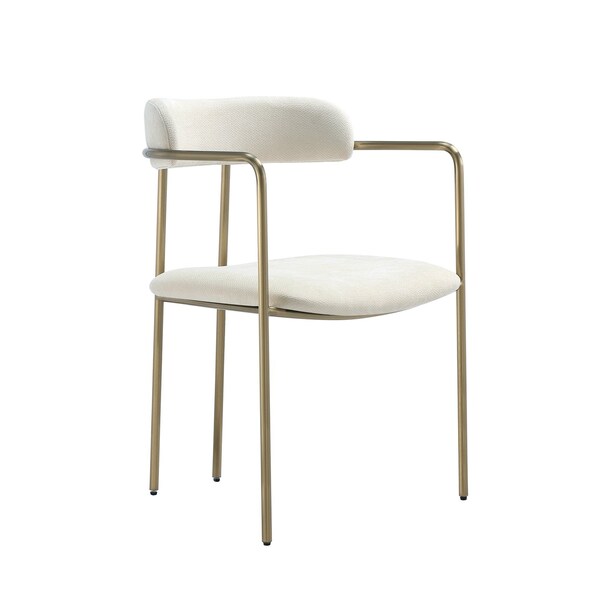 Manhattan Comfort Serene Metal Upholstered Dining Chair in Alabaster DC1882-CR - main