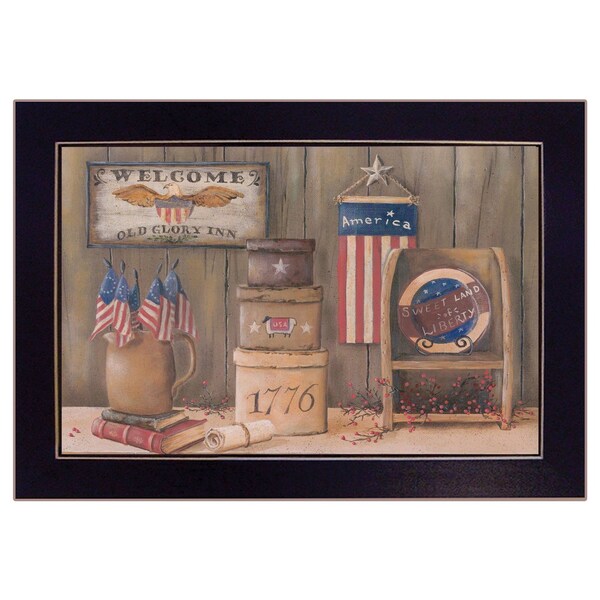 Homeroots Sweet Land of Liberty 1 Black Framed Print Wall Art 415301 - main