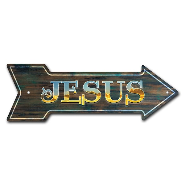 Signmission Jesus Arrow Sign Funny Home Decor 24in Wide P-ARROW8-999794 - main