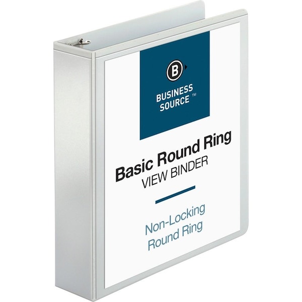 Business Source Ring Binder, White, Clear Sleeve BSN09957 - main