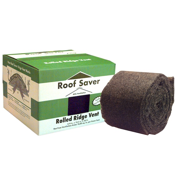 Blocksom Roof Saver 0.75 in. H X 10.5 in. W X 20 ft. L Fiber/Polyester Rolled Ridge Vent RS20G - main
