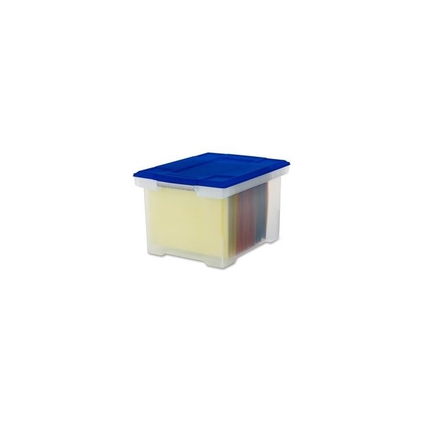 Storex Tote, Letter/Legal, Lid, Clear, 61508U01C - main