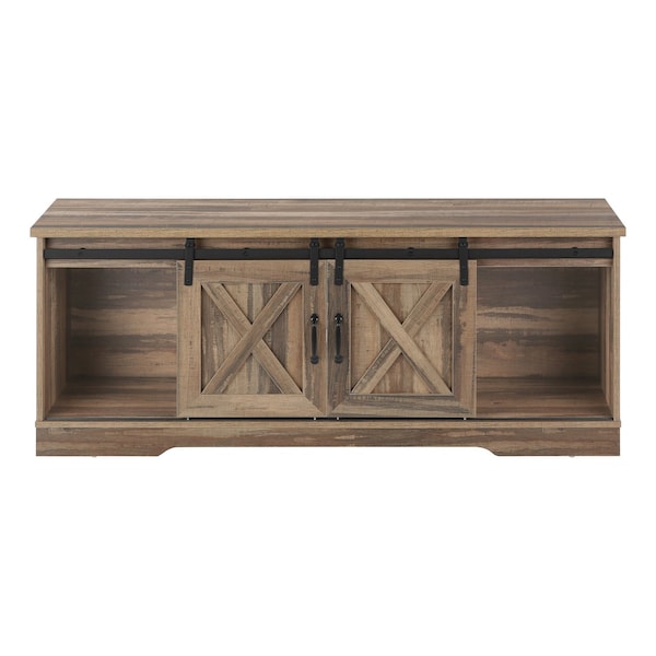 Homeroots 59in Brown Cabinet Enclosed Storage TV Stand 490375 - main