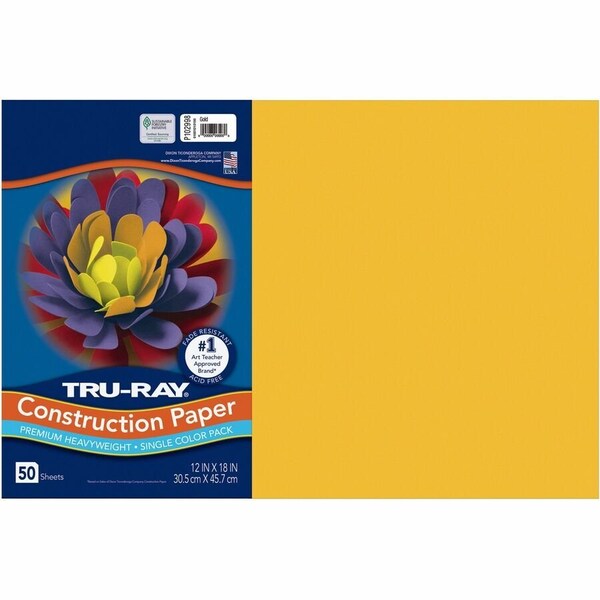 Tru-Ray Construction Paper, Yellow, 50PK PAC102998 - main