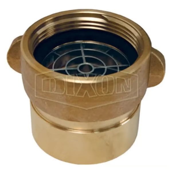 Dixon Suction Rocker Lug Adapter with Poly Screen, 3 x 2-1/2 in, FNPT x Female NST NH Swivel, Brass, Dom RSFSA25F30T - main