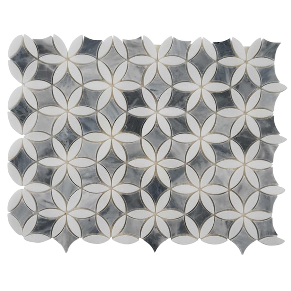 Apollo Tile 12x15 Bardiglio, Bianco Carrara Marble Polished Floor and Wall Mosaic Tile 6.18 sqft/case, 5PK APLSE88F05A - main