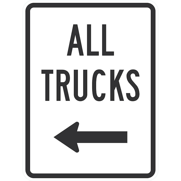 Lyle All Trucks (with Left arrow), 18x24, High Intensity Prismatic, White G-10498-HI_18x24 - main