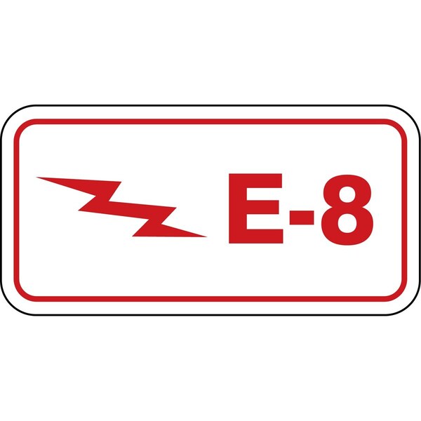 Accuform Energy Source ID Tag, E-8, 1.5inx3in, Adhesive Dura-Poly, 5PK TDF308XVM - main