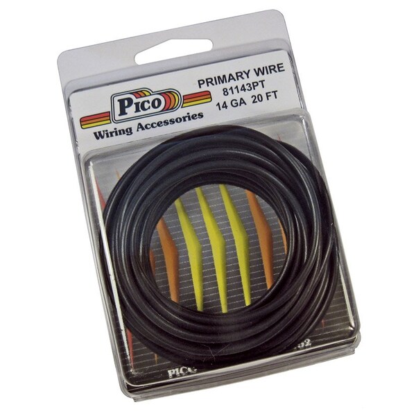 Pico Wiring Accessories Pico Primary Wire, 14 AWG, Black, 20PK 81143PT - main