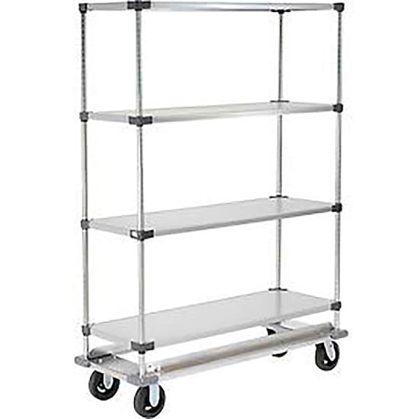 Global Industrial Nexel Galvanized Shelf Truck w/Dolly Base, 1600 lb. Capacity, 36"L x 24"W x 70"H, Gray 241995 - main