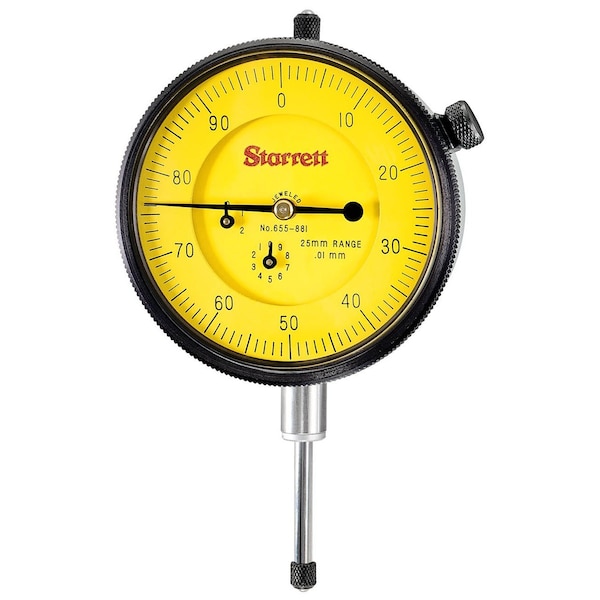 Ls Starrett DIAL INDICATOR- 0 -25.0mm- .01mm GRAD 655-881J - main