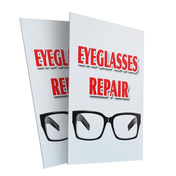 Signmission Eyeglass Repair, Plastic Signs Only 24 Inch x 36 Inch, Corrugated Plastic, 2PK CSB-2436-2PACK-Eyeglass Repair - main