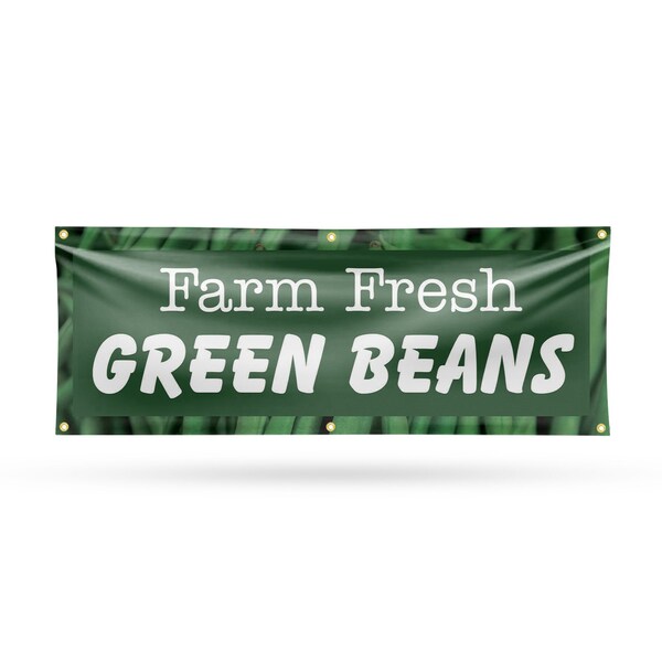Signmission Farm Fresh Green Beans, 24 Inch x 72 Inch, Vinyl Banner B-72-30595 - main