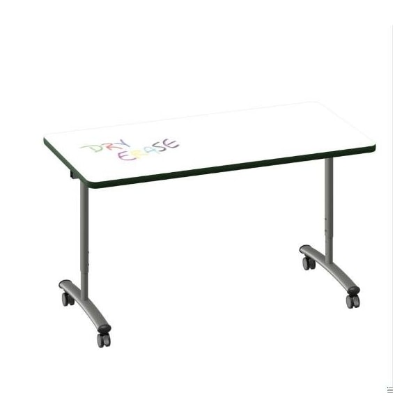 Correll Rectangle Premium Sit To Stand Dry Erase Flip Top Table, 60 in W, 28 in to 38 in H FTS3060DE-80-14-39 - main