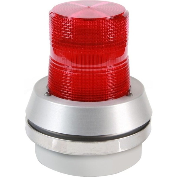 Edwards Signaling Horn Strobe, Horn, Pulse, 24V DC, 85 dB, Cast Aluminum, Red Lens, Gray Housing, Surface Mount 51XBRFR24D - main