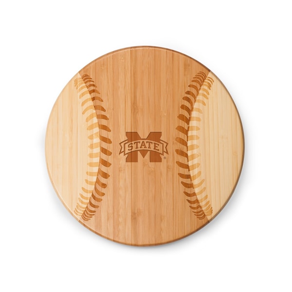 Picnic Time Family Of Brands NCAA Mississippi State Bulldogs Home Run! Baseball Cheese Board - Novelty Charcuterie Board 894-00-505-383-0 - main