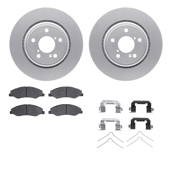 Dynamic Friction Co DFC GEOSPEC Coated Rotors with 5000 Brake Pads - Ceramic and Hardware 4512-59184 - main