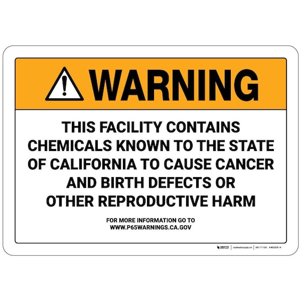 Creative Safety Supply Wall Sign, 27 in Height, 36 in Width, Vinyl with PVC backing WS32035-36 - main