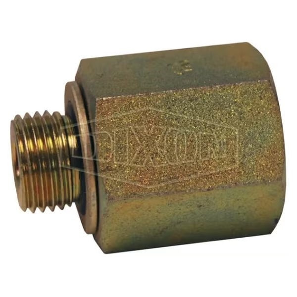 Dixon Hydraulic Tube To Pipe Adapter, 1/2-14 x M16x1.5 Nominal, Female NPTF x Male Metric Parallel, Steel M7455-8-16 - main