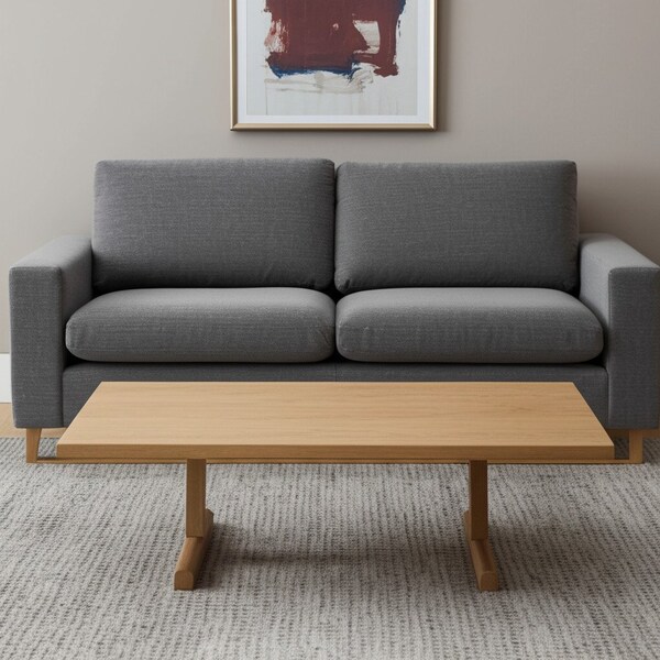 Homeroots 55" Natural Solid Wood Double Pedestal Coffee Table 596406 - main