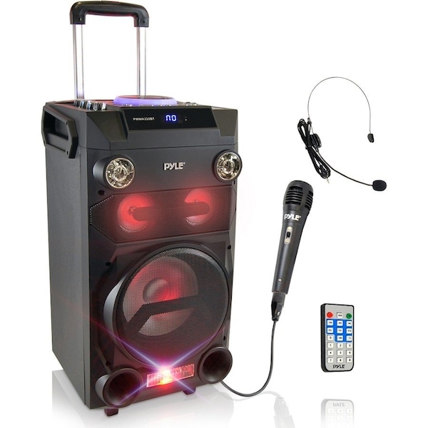 Pyle PWMA335BT Portable Bluetooth Speaker System - 550 W RMS - Black PWMA335BT - main