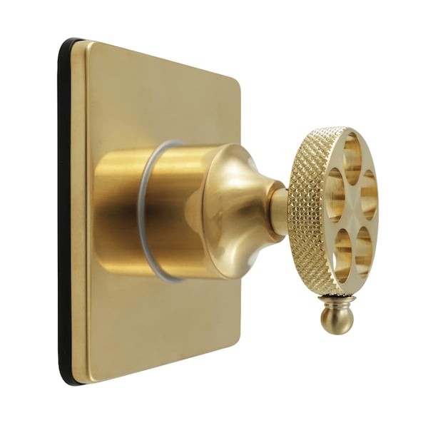 Kingston Brass Single-Handle Three-Way Diverter Valve with Square Trim Kit, Brushed Brass KS3047RKX - main