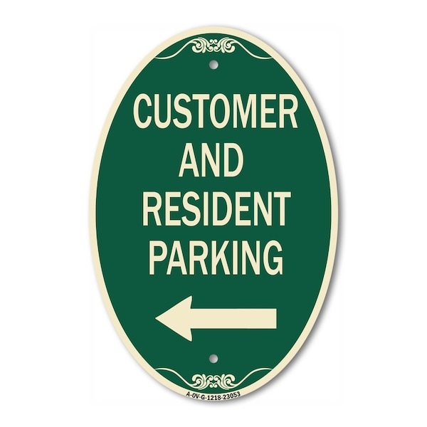 Signmission Reserved Parking Sign Customer and Visitor Pa, 12 In X 18 In Architectural, Heavy Gauge Aluminum A-OV-G-1218-23053 - main