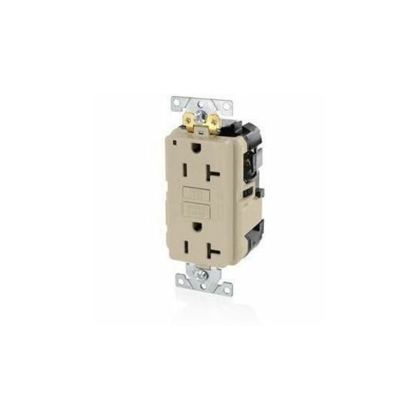 Leviton Self-Test GFCI Receptacle, Lev-Lok, 20 Amp, 125 VAC, 5-20R NEMA MGFN2-I - main