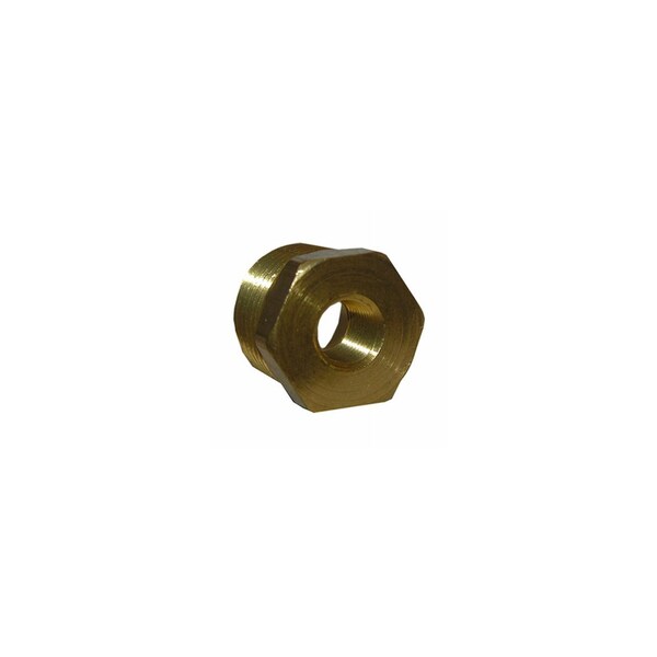 Larsen Supply Co. Pipe Fitting, Reducing Hex Bushing, Lead-Free Brass, 3/8 Male x 1/4-In. FPT 17-9245 - main