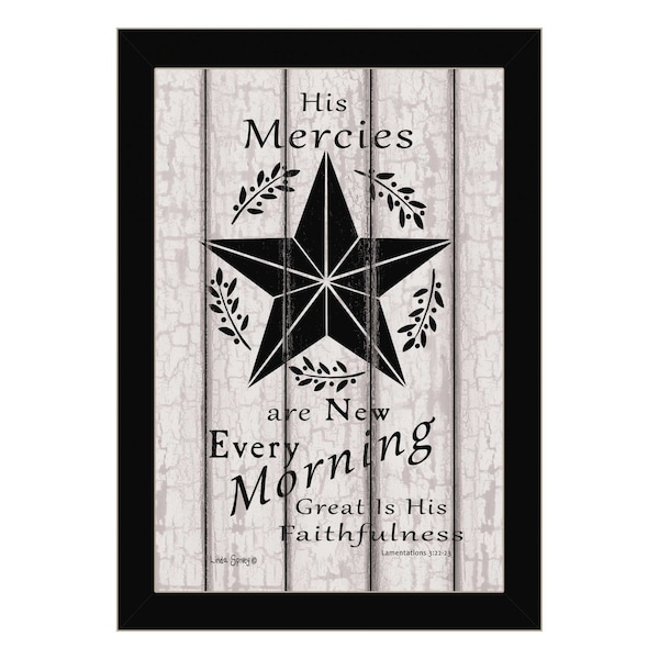 Homeroots His Mercies are New Every Morning 1 Black Framed Print Wall Art 416175 - main