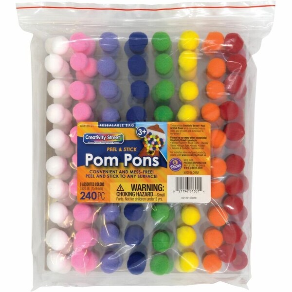Creativity Street Peel + Stick Poms, 480PK AC813001 - main