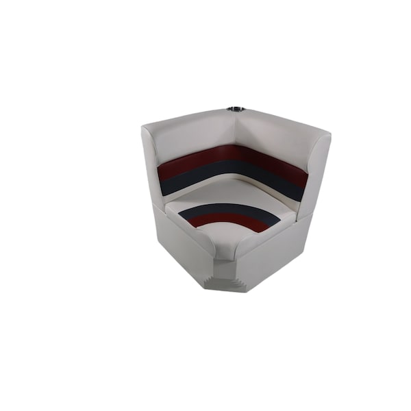 Horizon Mfg Premium Series Pontoon Radius Corner Cushion Set/Base White/Red/Charcoal 3007-3011-AAEC - main
