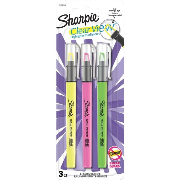 Sharpie Clear View Assorted Chisel Tip Highlighter 3 pk 2128214 - main