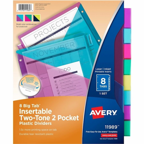 Avery Big Tab Insertable Plastic Dividers, Two 11989 - main
