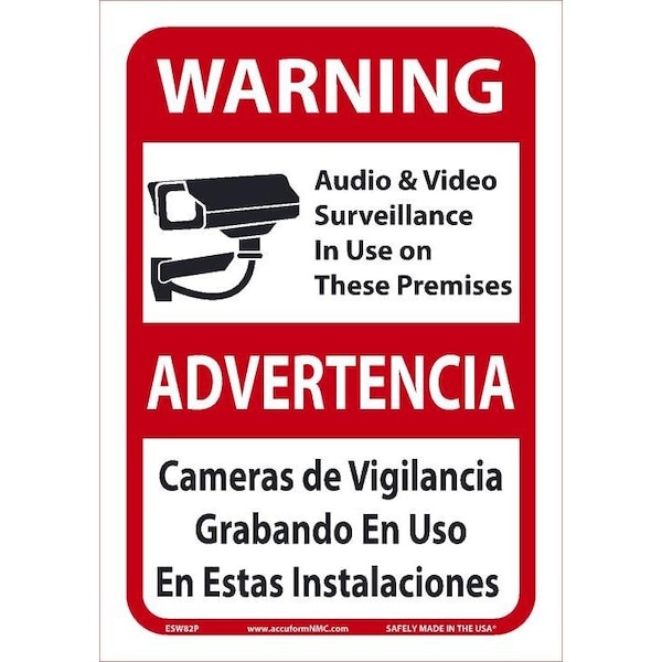 Nmc Warning Audio And Video Bilingual Sign, ESW82P ESW82P - main