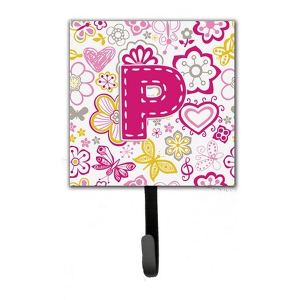 Carolines Treasures Letter P Flowers And Butterflies Pink Leash and Key Holder CJ2005-PSH4 - main
