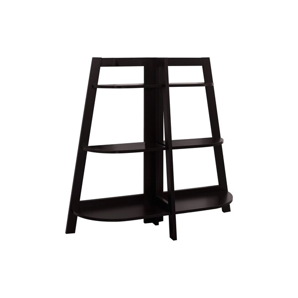 Homeroots 47" Espresso Particle Board and Wood Six Tier Etagere Bookcase 489809 - main