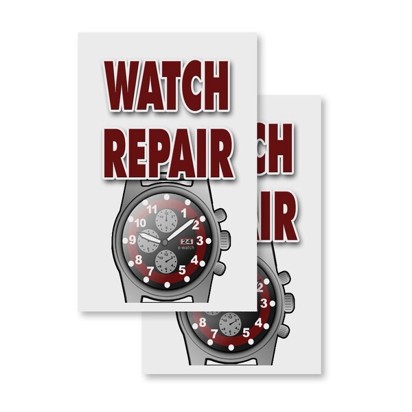 Signmission Watch Repair, Vinyl Decals Only 24 Inch x 36 Inch, Vinyl Decal, 2PK DSB-2436-2PACK-Watch Repair - main