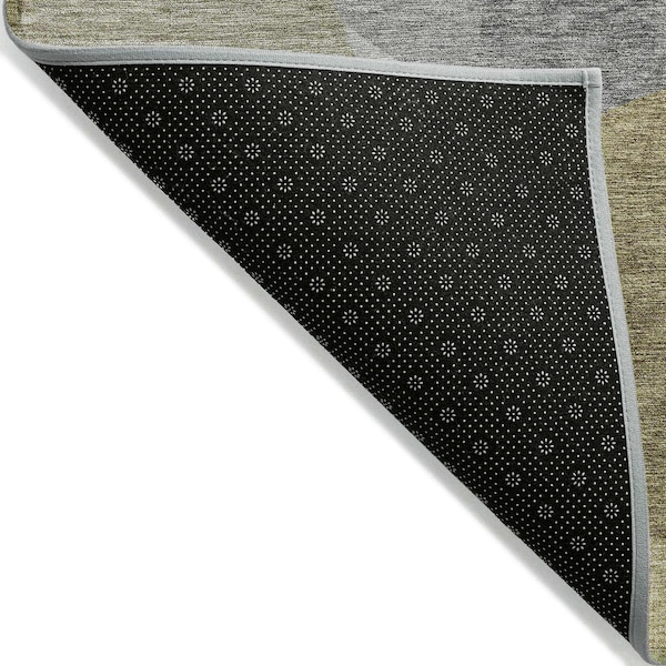 Homeroots 8' X 10' Fern Green And Gray Abstract Washable Indoor Outdoor Area Rug 632158 - main