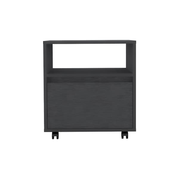 Homeroots 20" Black Wood One Drawer Nightstand 526150 - main