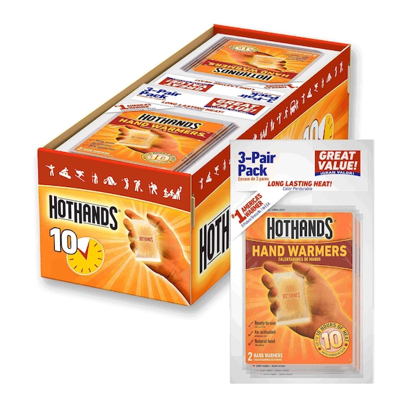 Hothands Hand Warmer, Up to 10 hr, Air-Activated, 135 Degrees F Avg. Temp., 12 PK H163750 - main